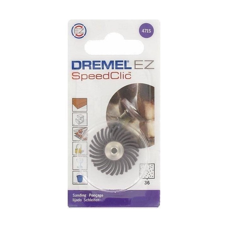 Brosse abrasive de précision DREMEL S471 - Diametre 25mm - Grain 36 - Pour Ponçage et Polissage Brosse abrasive de précision DREMEL S471 - Diametre 25mm - Grain 36 - Pour Ponçage et Polissage