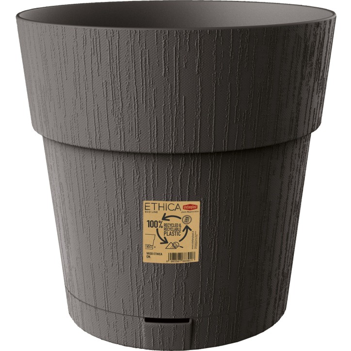 STEFANPLAST Pot de fleur ETHICA - 2 L - 40 x h39 cm - Avec réserve d'eau - Gris STEFANPLAST Pot de fleur ETHICA - 2 L - 40 x h39 cm - Avec réserve d'eau - Gris