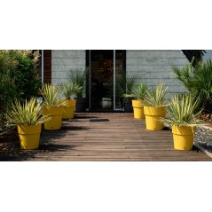 STEFANPLAST Pot de fleur ETHICA - 2 L - 40 x h39 cm - Avec réserve d'eau - Moutarde