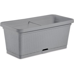 STEFANPLAST Bac a fleur NATURAL - 66 L - 80x40x34h cm - Gris pierre