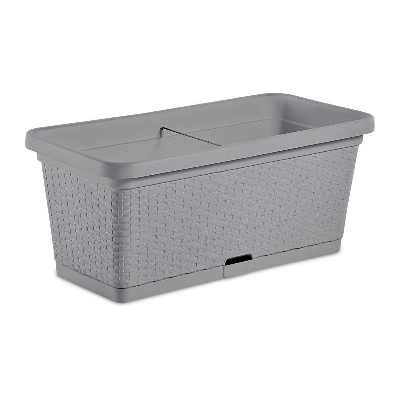 STEFANPLAST Bac a fleur NATURAL - 66 L - 80x40x34h cm - Gris pierre
