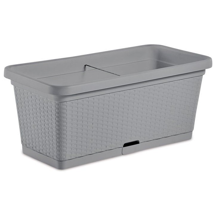 STEFANPLAST Bac a fleur NATURAL - 66 L - 80x40x34h cm - Gris pierre STEFANPLAST Bac a fleur NATURAL - 66 L - 80x40x34h cm - Gris pierre