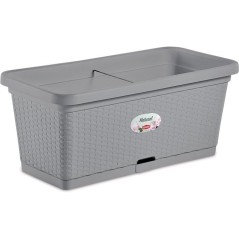 STEFANPLAST Bac a fleur NATURAL - 66 L - 80x40x34h cm - Gris pierre