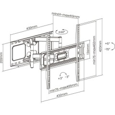 Support mobile pour téléviseur 32 - 70 - Stell - SHO 5610