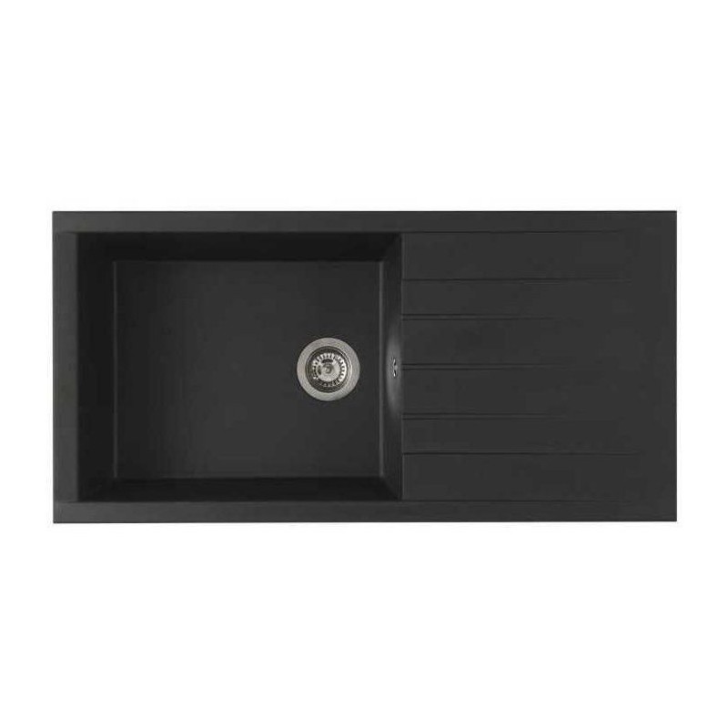 STRADOUR Evier a encastrer CUBE, en SMC NOIR PAILLETE - 06, 1 bac, dim