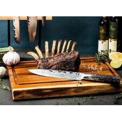 Planche a découper Anti-dérapante - STYLE DE VIE - Acacia - Avec gouttiere et poignée - 40 x 29 x 3 cm
