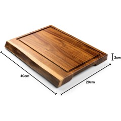 Planche a découper Anti-dérapante - STYLE DE VIE - Acacia - Avec gou