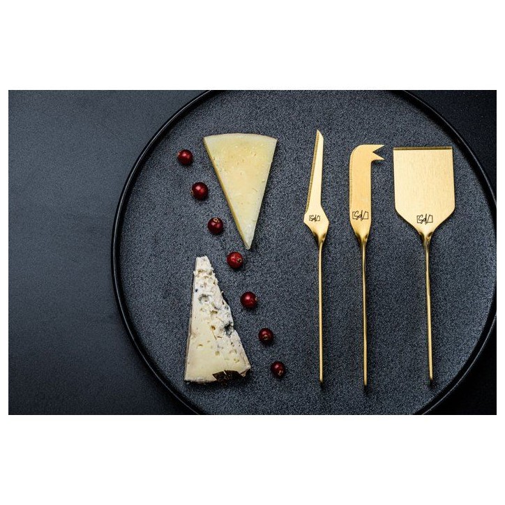 Coffret couteaux a fromages et beurre - STYLE DE VIE - Acier inoxydable - 6 pieces - Doré Coffret couteaux a fromages et beurre - STYLE DE VIE - Acier inoxydable - 6 pieces - Doré