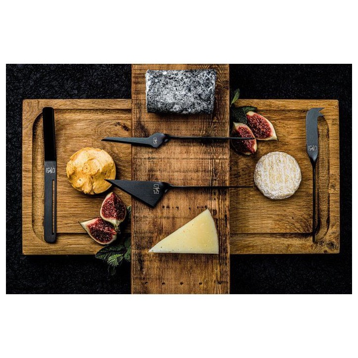 Coffret couteaux a fromages et beurre - STYLE DE VIE - Acier inoxydable - 6 pieces - Noir