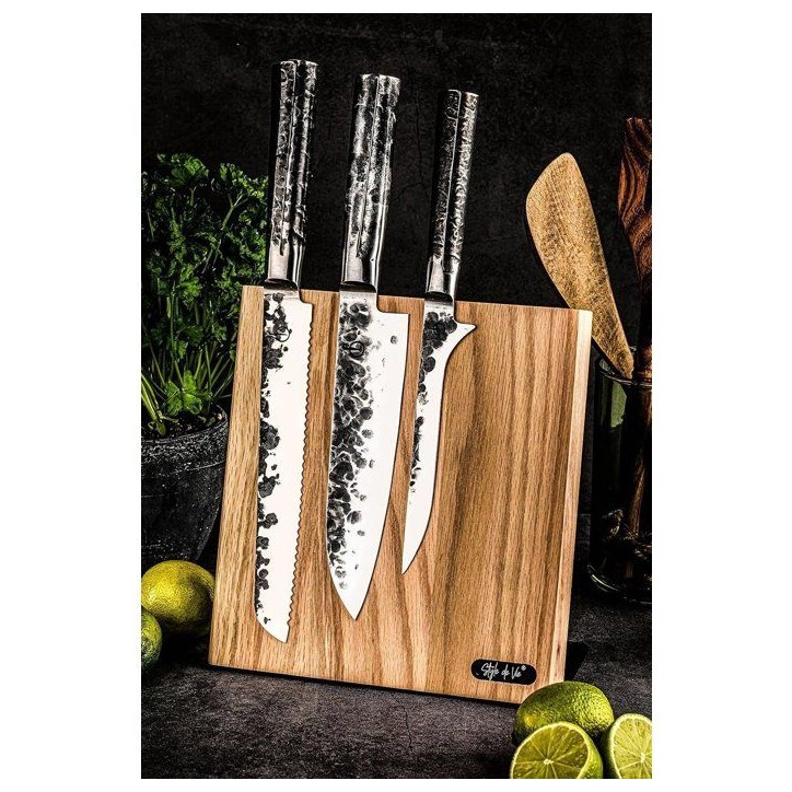 Porte couteaux magnétique - STYLE DE VIE - Chene - 22 x 3 x 23 cm