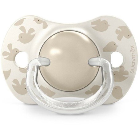 Lot de 2 sucettes symétriques - SUAVINEX - Birdies - SX Pro - 6 a 18 mois - Beige