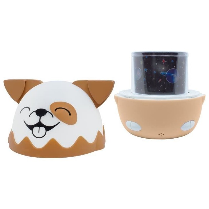 Veilleuse musicale sans fil - BIGBEN - Chien - Projection 360° - 13 films - 8 mélodies - Télécommande - Batterie USB-C