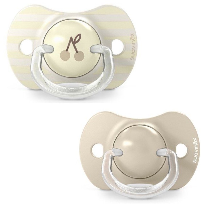 Lot de 2 sucettes symétriques - SUAVINEX - Birdies - SX Pro - 18 mois et plus - Beige Lot de 2 sucettes symétriques - SUAVINEX - Birdies - SX Pro - 18 mois et plus - Beige