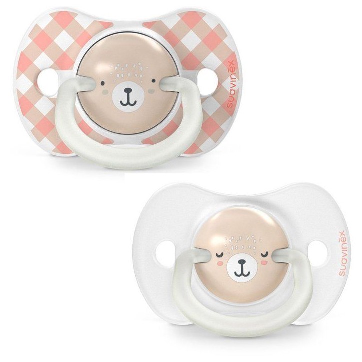 Lot de 2 sucettes symétriques - SUAVINEX - Night&Day Wild&Free - SX Pro - 0 a 6 mois - Rose Lot de 2 sucettes symétriques - SUAVINEX - Night&Day Wild&Free - SX Pro - 0 a 6 mois - Rose