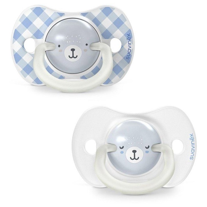 Lot de 2 sucettes symétriques - SUAVINEX - Night&Day Wild&Free - SX Pro - 0 a 6 mois - Bleu Lot de 2 sucettes symétriques - SUAVINEX - Night&Day Wild&Free - SX Pro - 0 a 6 mois - Bleu