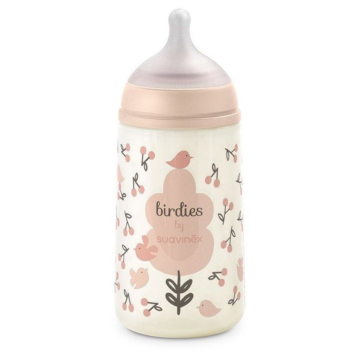 Biberon - SUAVINEX - Birdies - Tétine SX Pro M - 270 ml - 3 a 6 mois - Rose Biberon - SUAVINEX - Birdies - Tétine SX Pro M - 270 ml - 3 a 6 mois - Rose