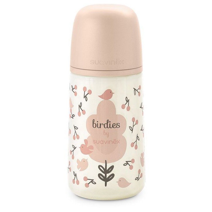 Biberon - SUAVINEX - Birdies - Tétine SX Pro M - 270 ml - 3 a 6 mois - Rose Biberon - SUAVINEX - Birdies - Tétine SX Pro M - 270 ml - 3 a 6 mois - Rose