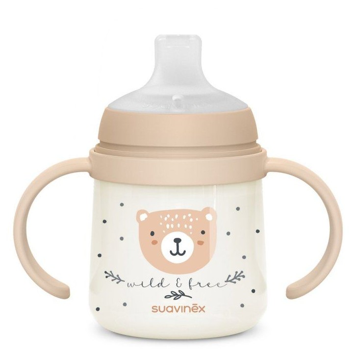 Biberon avec anses - SUAVINEX - NIGHT&DAY WILD&FREE - 150 ml - 6 mois et plus - Marron Biberon avec anses - SUAVINEX - NIGHT&DAY WILD&FREE - 150 ml - 6 mois et plus - Marron