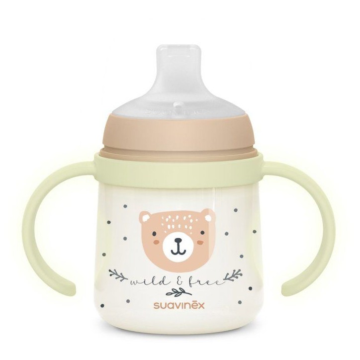 Biberon avec anses - SUAVINEX - NIGHT&DAY WILD&FREE - 150 ml - 6 mois et plus - Marron Biberon avec anses - SUAVINEX - NIGHT&DAY WILD&FREE - 150 ml - 6 mois et plus - Marron