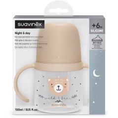 Biberon avec anses - SUAVINEX - NIGHT&DAY WILD&FREE - 150 ml - 6 mois