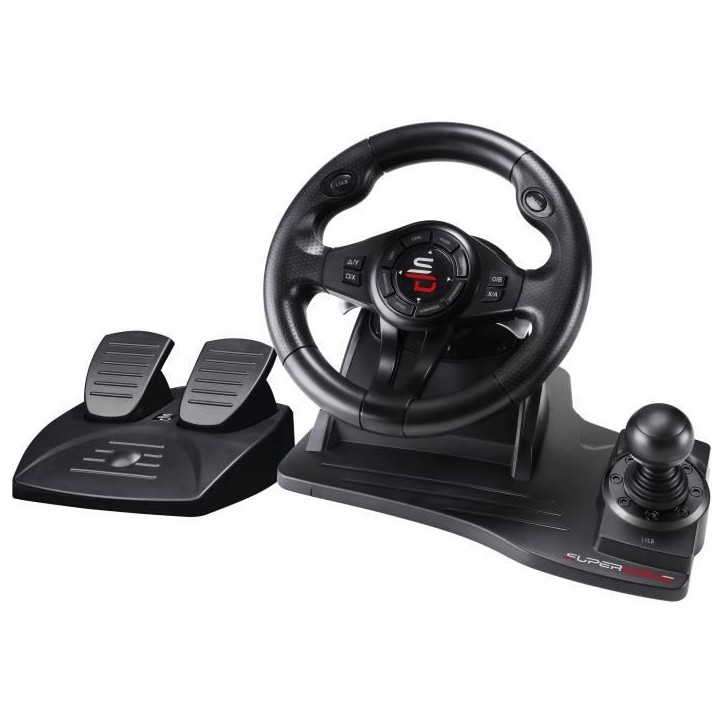 Volant de course - SUPERDRIVE - GS550 - Avec pédalier - Levier de vitesses - Vibrations - Multi-plateformes Volant de course - SUPERDRIVE - GS550 - Avec pédalier - Levier de vitesses - Vibrations - Multi-plateformes