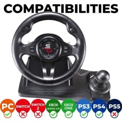 Volant de course - SUPERDRIVE - GS550 - Avec pédalier - Levier de vitesses - Vibrations - Multi-plateformes