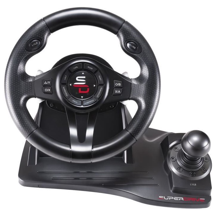 Volant de course - SUPERDRIVE - GS550 - Avec pédalier - Levier de vitesses - Vibrations - Multi-plateformes Volant de course - SUPERDRIVE - GS550 - Avec pédalier - Levier de vitesses - Vibrations - Multi-plateformes