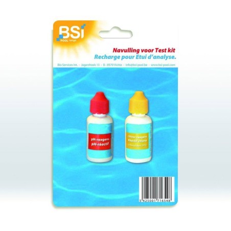 Testeur eau piscine - BSI - Kit pH & Chlore - Analyse rapide - Équilibre eau piscine - Utilisation facile