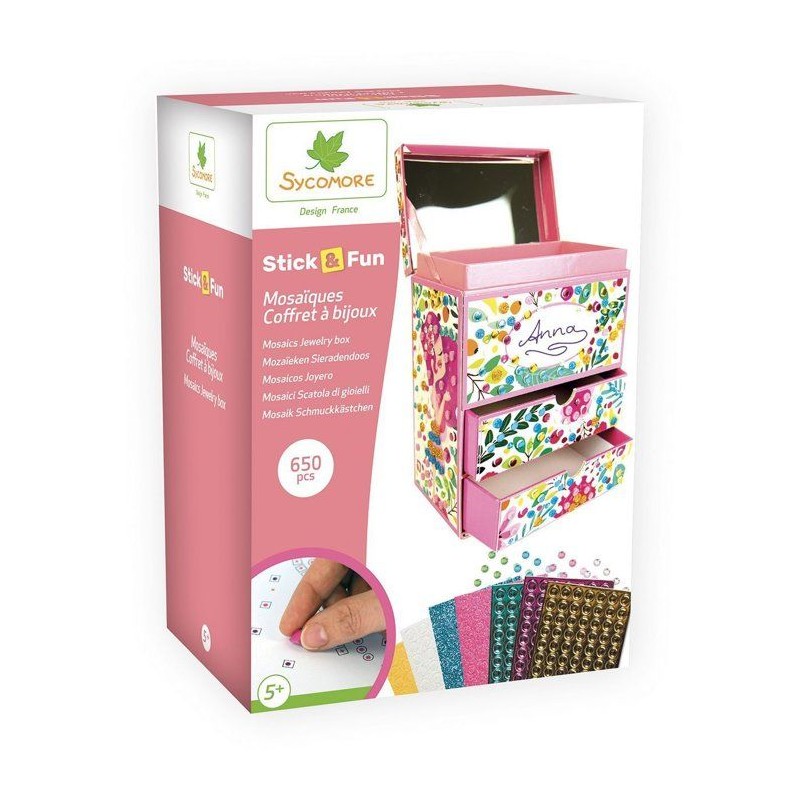 3D Mosaiques - SYCOMORE - Stick'N Fun - Coffret bijoux - Des 5 ans