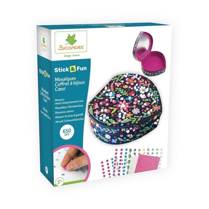 3D Mosaiques - SYCOMORE - Stick'N Fun - Coffret coeur - Des 5 ans