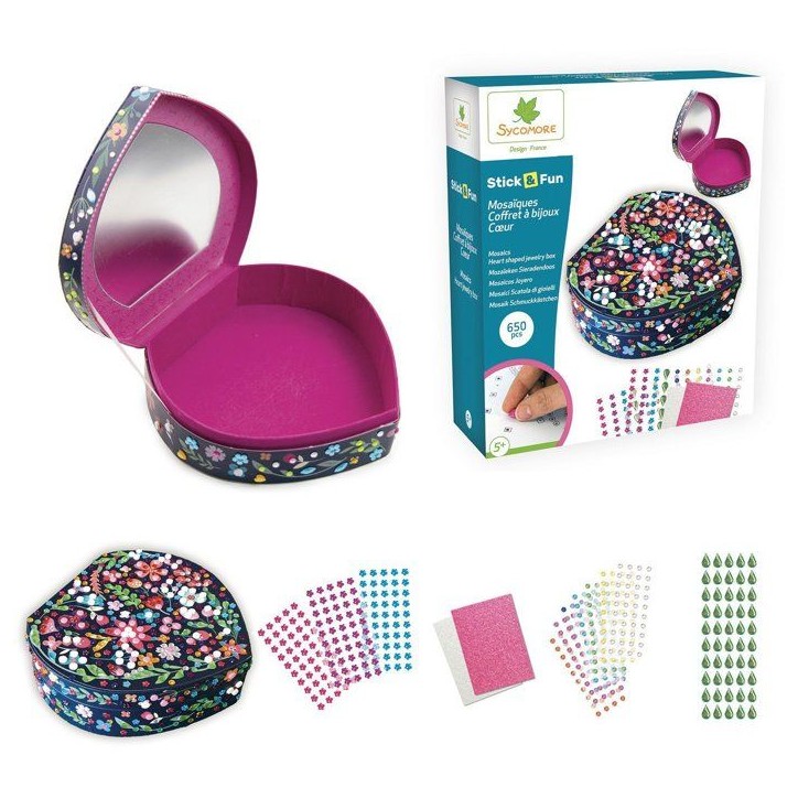 3D Mosaiques - SYCOMORE - Stick'N Fun - Coffret coeur - Des 5 ans 3D Mosaiques - SYCOMORE - Stick'N Fun - Coffret coeur - Des 5 ans