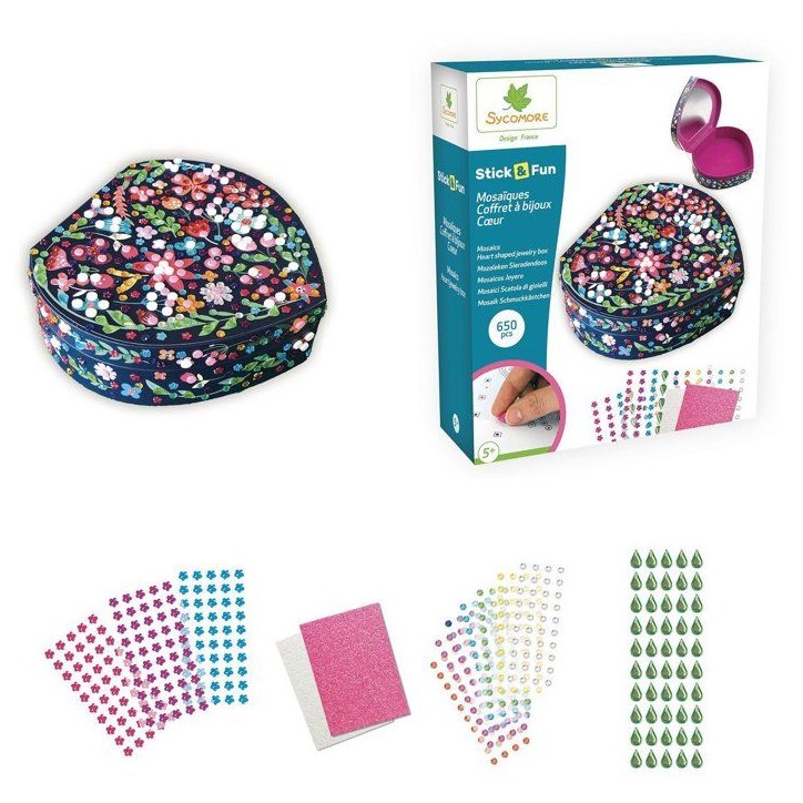 3D Mosaiques - SYCOMORE - Stick'N Fun - Coffret coeur - Des 5 ans 3D Mosaiques - SYCOMORE - Stick'N Fun - Coffret coeur - Des 5 ans