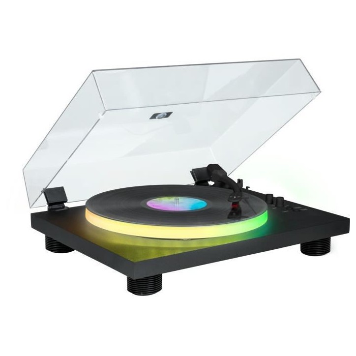 Tourne-disques BIGBEN INTERACTIVE PARTYBTTDLIGHT - Plateau lumineux - Entraînement par courroie - Bluetooth - Effets lumineux