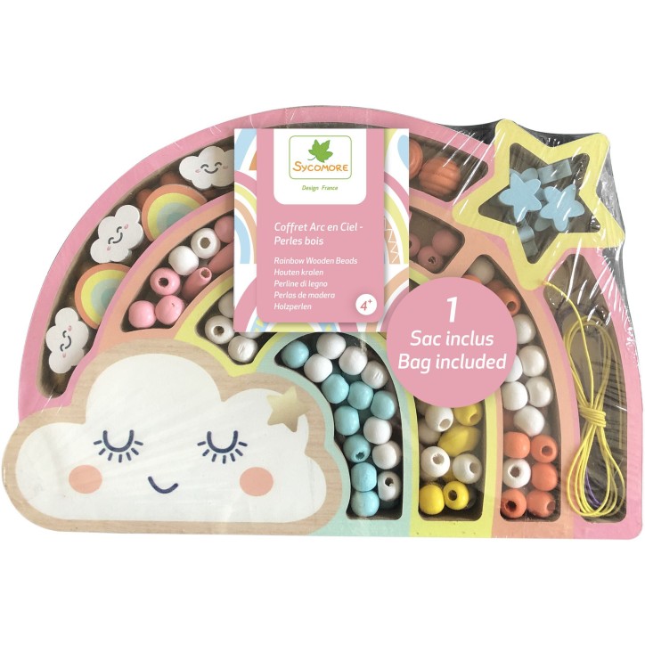 Coffret de perles en bois - SYCOMORE - Arc-en-ciel - Des 4 ans Coffret de perles en bois - SYCOMORE - Arc-en-ciel - Des 4 ans