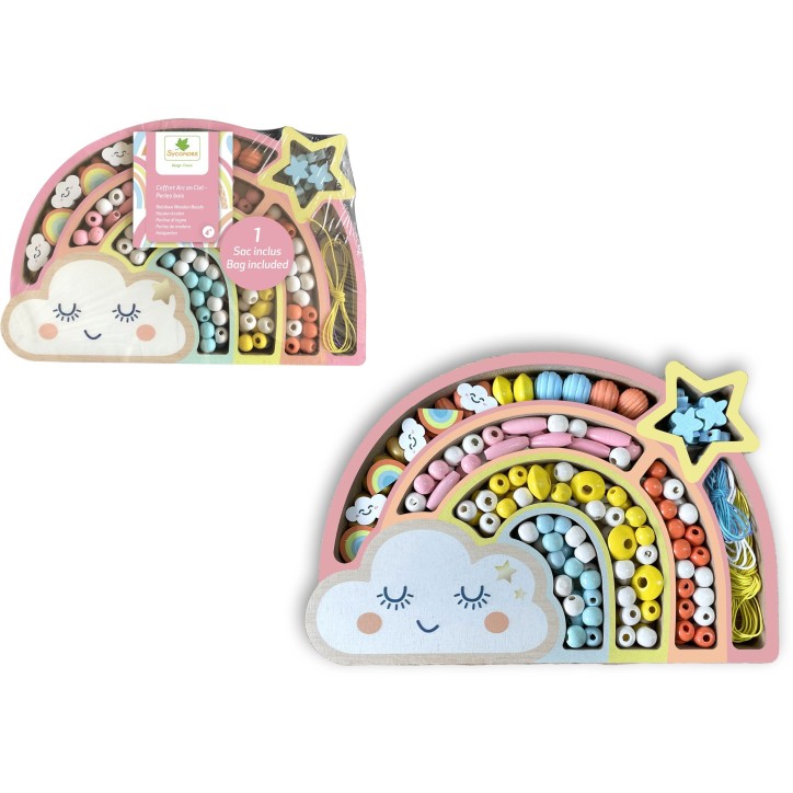 Coffret de perles en bois - SYCOMORE - Arc-en-ciel - Des 4 ans Coffret de perles en bois - SYCOMORE - Arc-en-ciel - Des 4 ans