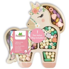 Coffret de perles en bois - SYCOMORE - Licorne - Des 4 ans