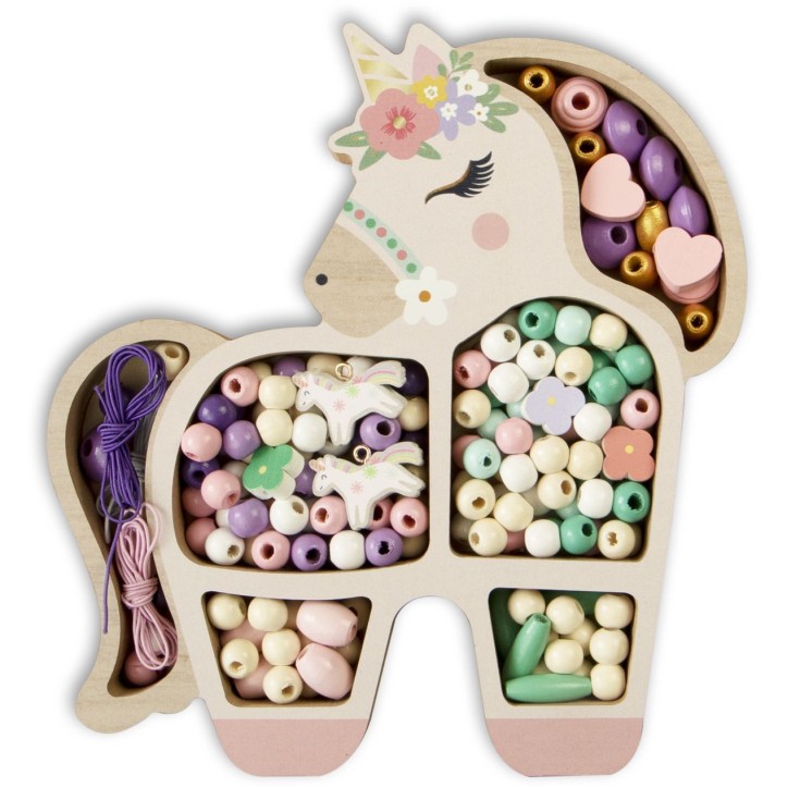 Coffret de perles en bois - SYCOMORE - Licorne - Des 4 ans Coffret de perles en bois - SYCOMORE - Licorne - Des 4 ans
