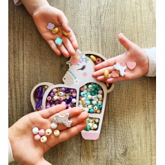Coffret de perles en bois - SYCOMORE - Licorne - Des 4 ans