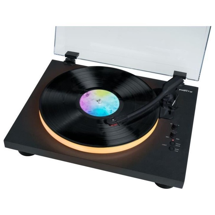 Tourne-disques BIGBEN INTERACTIVE PARTYBTTDLIGHT - Plateau lumineux - Entraînement par courroie - Bluetooth - Effets lumineux