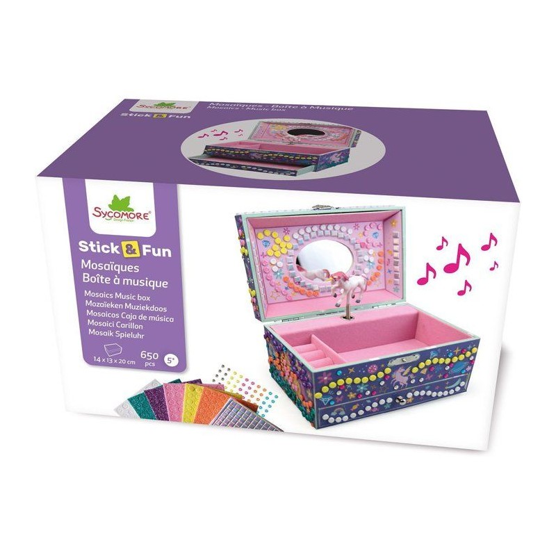 3D Mosaiques - SYCOMORE - Stick'N Fun - Boîte a musique Licorne - Des