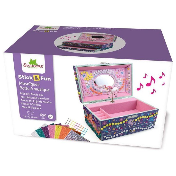 3D Mosaiques - SYCOMORE - Stick'N Fun - Boîte a musique Licorne - Des 5 ans 3D Mosaiques - SYCOMORE - Stick'N Fun - Boîte a musique Licorne - Des 5 ans
