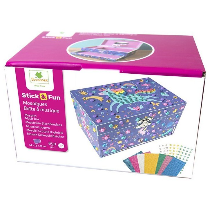 3D Mosaiques - SYCOMORE - Stick'N Fun - Boîte a musique Licorne - Des 5 ans 3D Mosaiques - SYCOMORE - Stick'N Fun - Boîte a musique Licorne - Des 5 ans