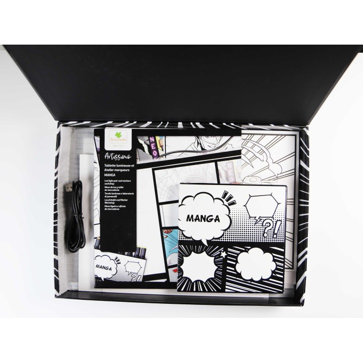 Tablette lumineuse XXL et atelier marqueurs - SYCOMORE - Artissimo - Manga - Des 10 ans