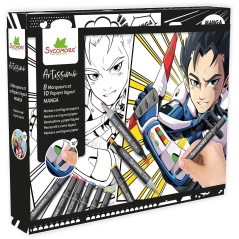 Coffret créatif - SYCOMORE - Layout et marqueurs - Manga Garçon - De