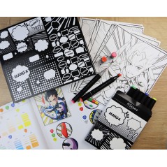 Coffret créatif - SYCOMORE - Layout et marqueurs - Manga Garçon - Des 10 ans