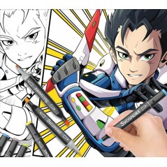 Coffret créatif - SYCOMORE - Layout et marqueurs - Manga Garçon - De