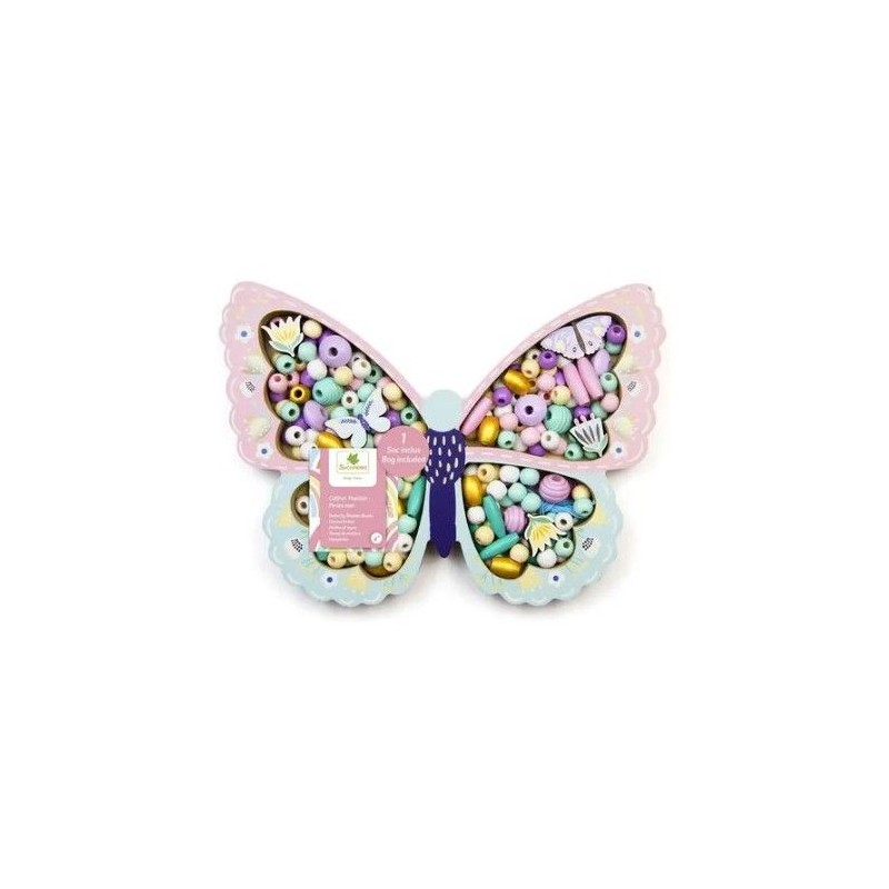Coffret de perles en bois - SYCOMORE - Papillon - Des 4 ans
