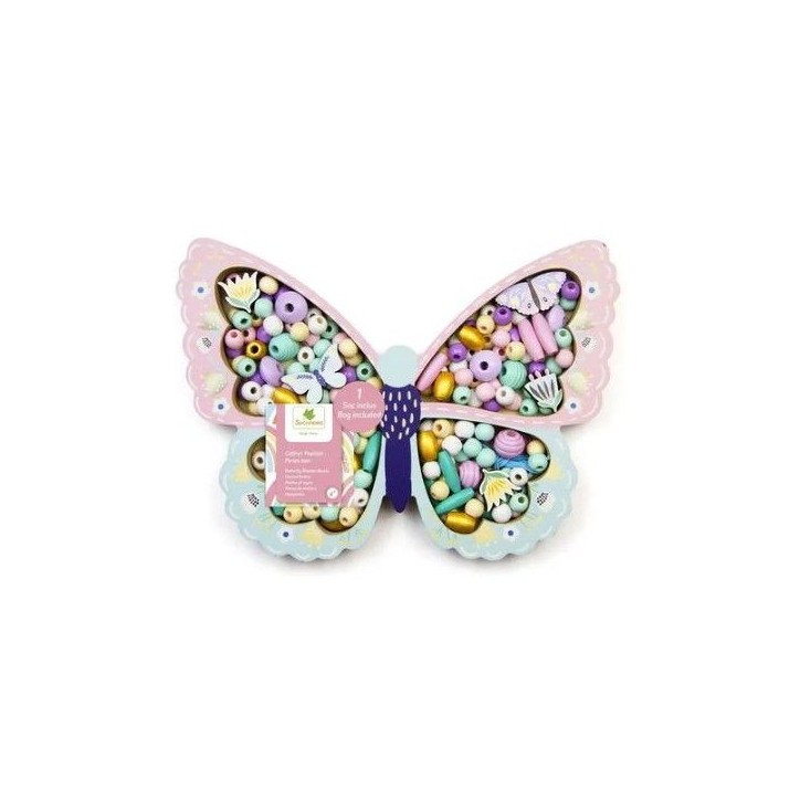 Coffret de perles en bois - SYCOMORE - Papillon - Des 4 ans Coffret de perles en bois - SYCOMORE - Papillon - Des 4 ans