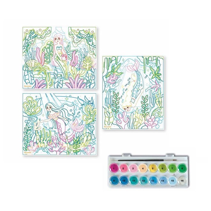 Kit créatif Peinture au numéro - SYCOMORE - Artissimo - Sirenes - Des 7 ans Kit créatif Peinture au numéro - SYCOMORE - Artissimo - Sirenes - Des 7 ans