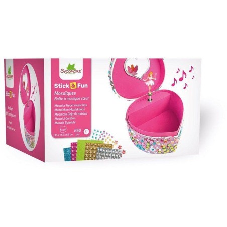 3D Mosaiques - SYCOMORE - Stick'N Fun - Boîte a musique coeur - Des 5